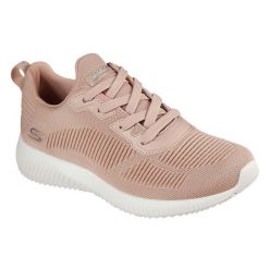 Buty sportowe Sneakersy damskie, Skechers Bobs Squad. Czerwone buty sportowe na co dzień damskie Skechers, bez wzorów, z materiału, trekkingowe. Za 249.99 zł.