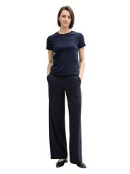 Tom Tailor Koszulka w kolorze granatowym rozmiar: XS. Niebieskie bluzki damskie Tom Tailor, xs, bez wzorów, z bawełny, bez kołnierzyka, bez ramiączek. Za 34.93 zł.