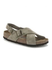 Birkenstock Skórzane sandały "Tulum" w kolorze szarobrązowym rozmiar: 40. Szare sandały damskie Birkenstock, bez wzorów, z nubiku, bez obcasa. Za 483.17 zł.