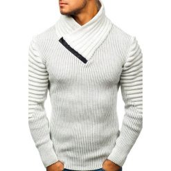 Męski sweter BERTON ECRU. Swetry męskie Męski sweter BERTON ECRU, l, bez wzorów, bez kołnierzyka. W wyprzedaży za 69.00 zł.