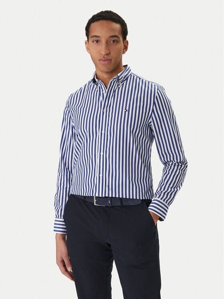 Tommy Hilfiger Koszula MW0MW42440 Niebieski Regular Fit. Niebieskie koszule męskie Tommy Hilfiger, m, bez wzorów, z bawełny, bez kołnierzyka, bez ramiączek. Za 329.99 zł.