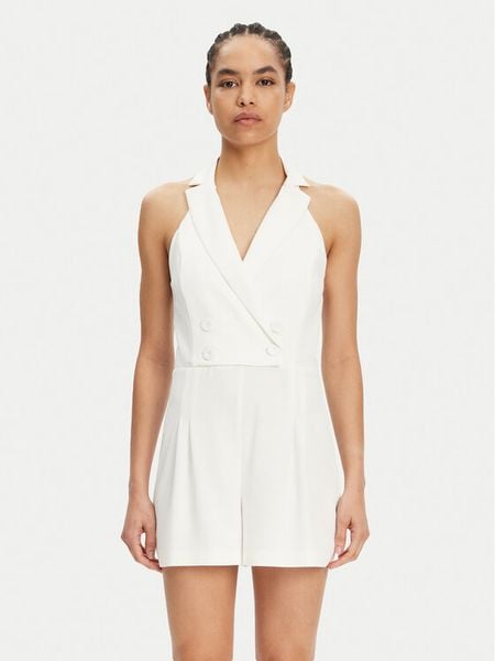 Patrizia Pepe Kombinezon 2T0088 A411 Biały Regular Fit. Białe kombinezony damskie Patrizia Pepe, bez wzorów, z syntetyku, bez kołnierzyka, bez ramiączek. Za 1,069.00 zł.