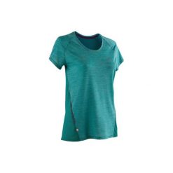 Koszulka do biegania RUN LIGHT damska. Szare t-shirty damskie KALENJI, bez wzorów, z elastanu, bez kołnierzyka. Za 39.99 zł.