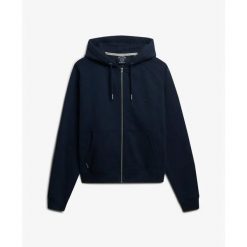 Damska bluza z kapturem zapinana na zamek z logo Superdry Essential. Niebieskie bluzy z kapturem damskie Superdry. Za 327.70 zł.