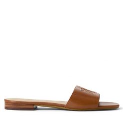 Klapki LAUREN RALPH LAUREN. Brązowe klapki damskie Lauren Ralph Lauren, bez wzorów, bez obcasa. Za 389.99 zł.