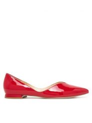 HÖGL Baleriny Basic 0-170014 Czerwony. Czerwone baleriny damskie HÖGL, bez wzorów, z lakierowanej skóry, bez obcasa. Za 449.99 zł.