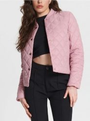 Kurtka pikowana - różowy. Czerwone kurtki damskie Sinsay, l, bez wzorów, bez kaptura. Za 59.99 zł.