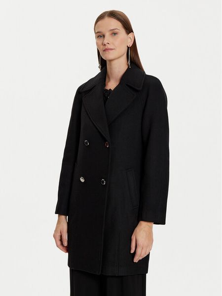 Morgan Płaszcz wełniany 242-GITI Czarny Loose Fit. Czarne płaszcze damskie Morgan, na zimę, bez wzorów, z syntetyku. Za 709.99 zł.