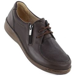 Skórzane półbuty damskie komfortowe brązowe Helios 464K. Brązowe półbuty damskie Helios, bez wzorów, ze skóry, bez obcasa. Za 409.99 zł.