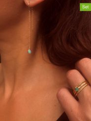 Les Petites Précieuses Pozłacane pierścionki (3 szt.) z diamentami i szafirami rozmiar: 58. Zielone pierścionki damskie Les Petites Précieuses, z diamentem, pozłacane. Za 375.08 zł.