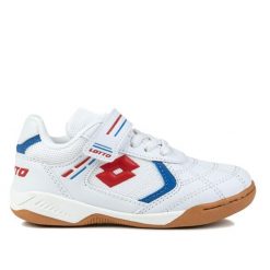 Buty sportowe halowe na rzep Lotto SOCCERA K. Białe buty sportowe na co dzień damskie Lotto, bez wzorów, do piłki nożnej. W wyprzedaży za 79.00 zł.