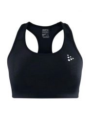 Craft Training Bra Classic — Sportowy biustonosz czarny, dopasowany krój. Czarne biustonosze sportowe damskie Craft, bez wzorów, z elastanu. Za 216.90 zł.