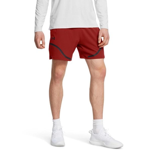 Spodenki krótkie męskie Under Armour Vanish Woven 6in Grph Sts. Czerwone szorty męskie Under Armour, bez wzorów, sportowe. Za 109.99 zł.