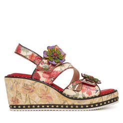 Sandały Laura Vita. Sandały damskie Laura Vita, bez wzorów, bez obcasa, na koturnie. Za 429.99 zł.