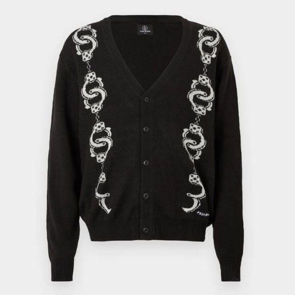 Volcom Sweter Daniel Shepard Czarny. Czarne swetry męskie Volcom, bez wzorów, bez kołnierzyka. Za 401.85 zł.