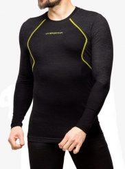 Bluza termoaktywna męska La Sportiva Wool40 Aero Longsleeve. Czarne bluzy bez kaptura męskie La Sportiva, m, ze skóry. Za 329.99 zł.