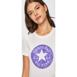 Converse - Top. Białe topy damskie Converse, m, bez wzorów, z bawełny, bez kołnierzyka. W wyprzedaży za 89.90 zł.
