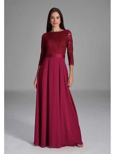 SWING Sukienka w kolorze czerwonym rozmiar: 40. Czerwone sukienki damskie Swing, bez wzorów, z koronki, bez kołnierzyka, bez ramiączek, maxi. Za 230.53 zł.