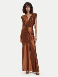 ACCESS FASHION Sukienka wieczorowa 63-3333-124 Brązowy Regular Fit. Brązowe sukienki damskie ACCESS FASHION, xs, bez wzorów, z syntetyku, wizytowe, bez kołnierzyka, bez ramiączek. Za 1,099.00 zł.