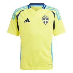 Koszulka Sweden 24 Home. Żółte bluzki damskie Adidas, xl, bez wzorów, z materiału, sportowe, bez kołnierzyka, bez ramiączek. Za 449.00 zł.