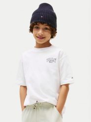 Tommy Hilfiger T-Shirt Varsity Graphic KB0KB09720 Biały Regular Fit. Białe t-shirty chłopięce Tommy Hilfiger, bez wzorów, z bawełny, bez ramiączek. Za 129.99 zł.