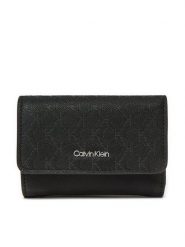 Calvin Klein Portfel Ck Must Small Trifold_Mono K60K612829 Czarny. Czarne portfele damskie CALVIN KLEIN, bez wzorów, ze skóry. Za 219.99 zł.