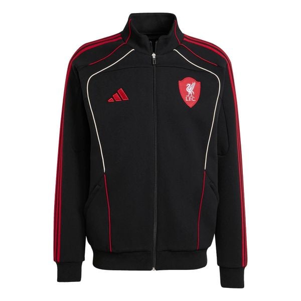Kurtka dresowa Liverpool FC UBP DKTT 2025/26. Czarne kurtki męskie Adidas, l, bez wzorów, z dresówki, bez kaptura. Za 318.00 zł.