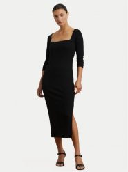 LAUREN RALPH LAUREN Sukienka dzianinowa 200978539001 Czarny Slim Fit. Czarne sukienki damskie Lauren Ralph Lauren, xs, bez wzorów, z dzianiny, bez kołnierzyka, bez ramiączek. Za 759.99 zł.