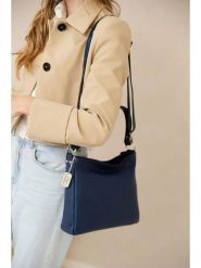 Anna Morellini Skórzana torebka "Paolina" w kolorze granatowym - 28 x 24 x 8 cm rozmiar: onesize. Niebieskie torebki klasyczne damskie Anna Morellini, bez wzorów, z materiału, bez dodatków. Za 260.99 zł.