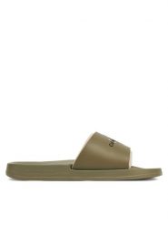 Calvin Klein Jeans Klapki Slide Rubber Neoprene Monologo YM0YM00361 Khaki. Brązowe klapki i japonki męskie Calvin Klein Jeans, z jeansu. Za 119.99 zł.