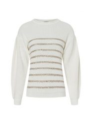 More & More Sweter z dzianiny Kobiety Sztuczne włókno beżowy, 34. Brązowe swetry klasyczne damskie MORE & MORE, z dzianiny, bez kołnierzyka. Za 229.95 zł.