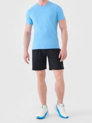 Spodenki treningowe szybkoschnące męskie 4F 4FWSS26TFSHM1277. Zielone szorty sportowe męskie 4f, m, z elastanu, na fitness i siłownię. Za 80.99 zł.