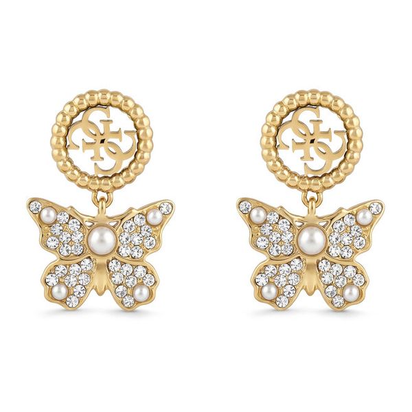 Kolczyki Guess. Żółte kolczyki damskie Guess, złote. Za 248.99 zł.