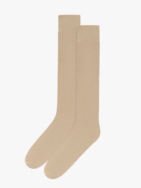 Długie beżowe skarpetki z bawełny. Brązowe skarpetki damskie Ryłko, bez wzorów, z bawełny. Za 34.99 zł.