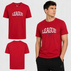T-SHIRT MĘSKI 4F KOSZULKA SPORTOWA Z NADRUKIEM BAWEŁNIANA M3326 SS26. Czerwone t-shirty sportowe męskie 4f, m, z bawełny, bez ramiączek, na fitness i siłownię. Za 181.97 zł.