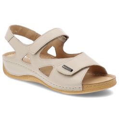 Beżowe Sandały Armodo Stylowe Obuwie Damskie. Brązowe sandały damskie Armodo, bez wzorów, ze skóry, bez obcasa. Za 269.00 zł.
