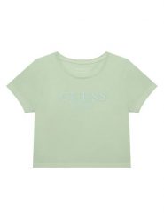 Guess T-Shirt J6GI17 K8HM4 Zielony Regular Fit. Zielone koszulki dziewczęce Guess, z aplikacjami, z bawełny, bez ramiączek. Za 114.99 zł.