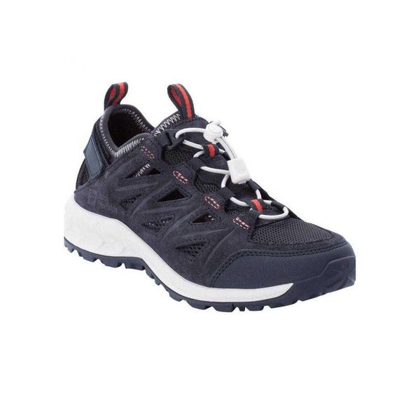 Damskie Skórzane Buty Sportowe Woodland 2 Hybrid Low. Niebieskie buty sportowe na co dzień damskie Jack Wolfskin, bez wzorów, z materiału. Za 279.00 zł.