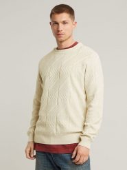 G-Star Sweter w kolorze kremowym rozmiar: L. Brązowe swetry męskie G-Star, l, bez wzorów, z bawełny, bez kołnierzyka. Za 171.28 zł.
