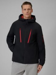 4F Kurtka przejściowa membrana 8000 męska - czarna 3XL. Czarne kurtki męskie 4f, l, bez wzorów, z materiału, bez kaptura. Za 499.99 zł.