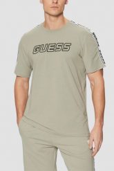 GUESS Zielony t-shirt męski Arlo. Zielone t-shirty męskie Guess, l, z aplikacjami, bez kołnierzyka. W wyprzedaży za 161.99 zł.