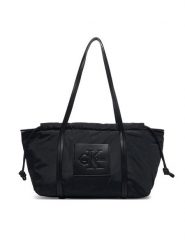 Calvin Klein Torebka LV04F3703G Czarny. Czarne torebki klasyczne damskie CALVIN KLEIN, bez wzorów, z materiału, bez dodatków. Za 409.99 zł.