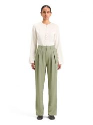 Scotch & Soda Spodnie w kolorze jasnozielonym rozmiar: S/L32. Zielone spodnie materiałowe damskie Scotch & Soda, bez wzorów, z materiału, z podwyższonym stanem. Za 184.46 zł.