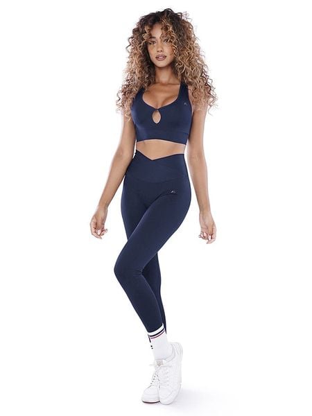 Athleas Legginsy sportowe "Samira" w kolorze granatowym rozmiar: XS/S. Niebieskie legginsy damskie Athleas, s, bez wzorów, z materiału. Za 173.99 zł.