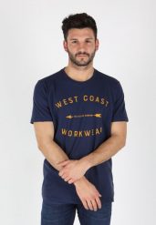 LEE WORKWEAR TEE MĘSKI T-SHIRT REGULAR FIT DARK NAVY L60BFENM 112113257. Niebieskie t-shirty męskie Lee, l, bez wzorów, bez kołnierzyka. Za 69.99 zł.