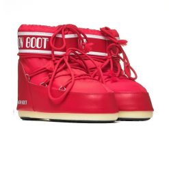 Damskie śniegowce Moon Boot ICON LOW NYLON 80D1409340-D001. Czerwone obuwie trekkingowe damskie Moon Boot, z gumy, przed kostkę. Za 440.48 zł.