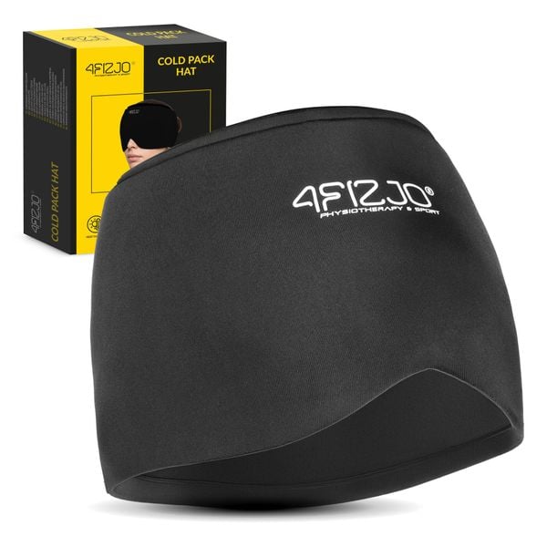 Czapka na migrenę - kompres żelowy na głowę ciepło-zimno 4FIZJO. Czarne czapki męskie 4FIZJO, bez wzorów, sportowe. Za 54.99 zł.