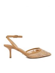 DeeZee Czółenka CEO-CD25-09-3 Beżowy. Brązowe czółenka damskie DeeZee, bez wzorów, z materiału, bez obcasa. Za 159.99 zł.