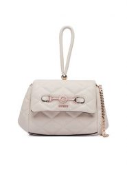 Guess Torebka Frances Mini HWQG22 41780 Kremowy. Białe torebki klasyczne damskie Guess, z aplikacjami, ze skóry, wizytowe, bez kołnierzyka, bez ramiączek. Za 494.99 zł.