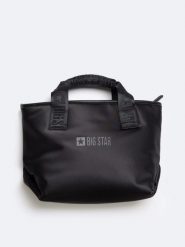 Torebka damska typu shopperka czarna oo574024 906. Czarne torebki klasyczne damskie Big Star, bez wzorów, z materiału, bez dodatków. W wyprzedaży za 129.99 zł.